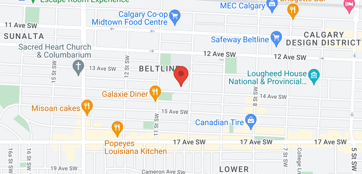 map of 1110 14 Avenue SW